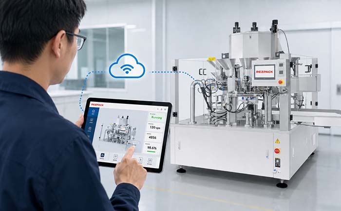 Technician remotely accessing machine HMI via tablet