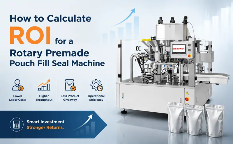 Rotary premade pouch filling machine for automated packaging production